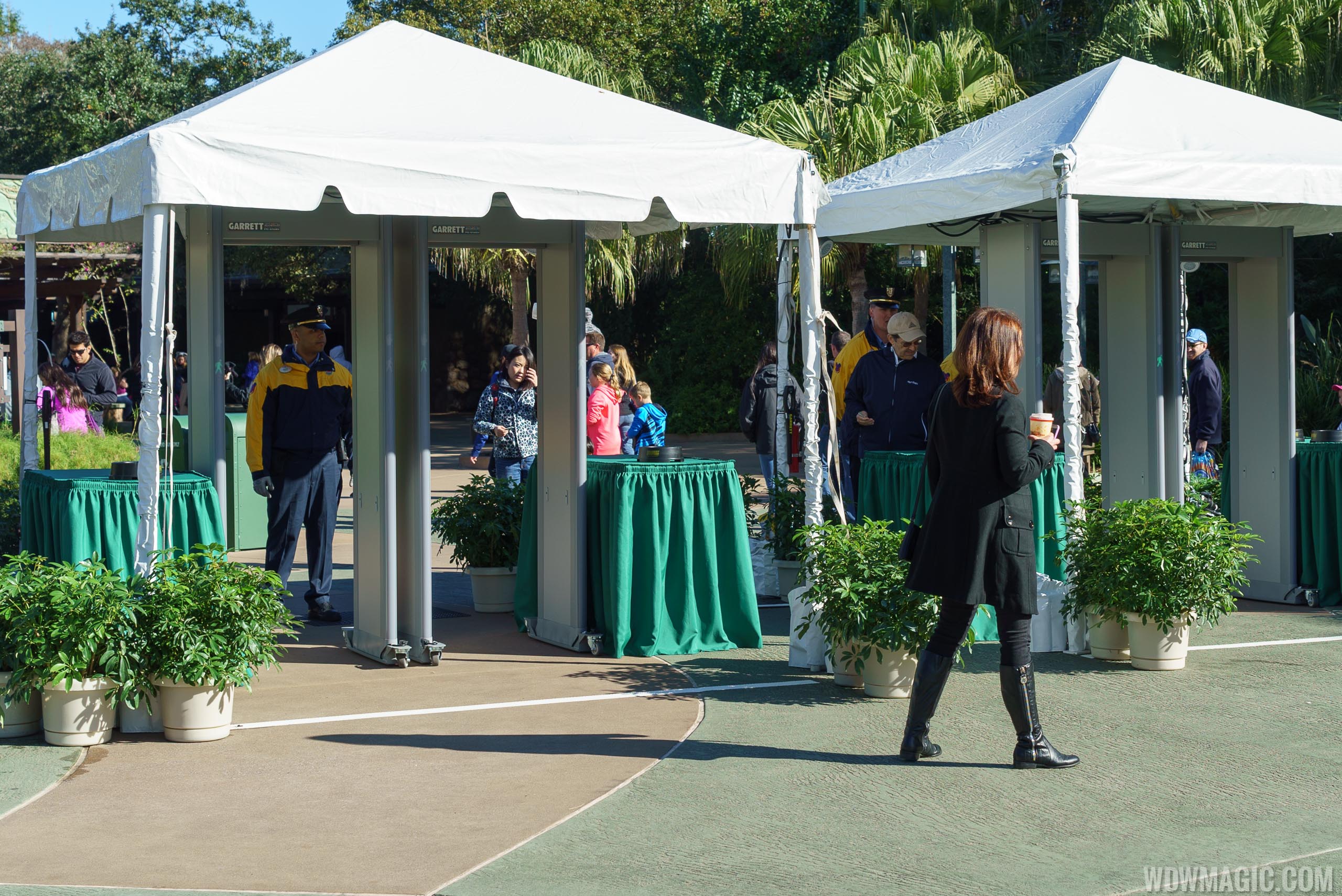 Disney Security operating metal detectors at Disney's Animal Kingdom