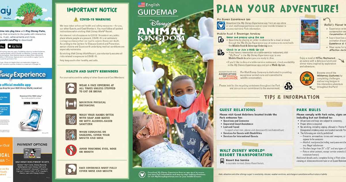 Disney's Animal Kingdom December 2020 guidemap