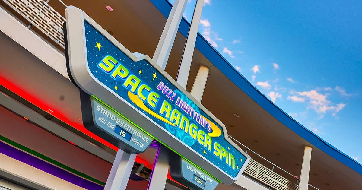 New Buzz Lightyear's Space Ranger Spin Marquee at Magic Kingdom