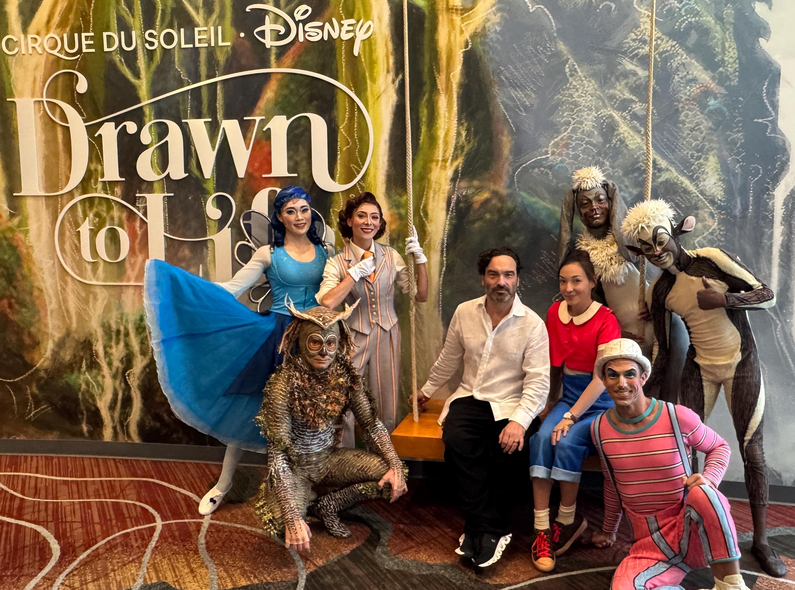 Big Bang Theory Star Johnny Galecki Visits Cirque du Soleil's Drawn to Life at Disney Springs
