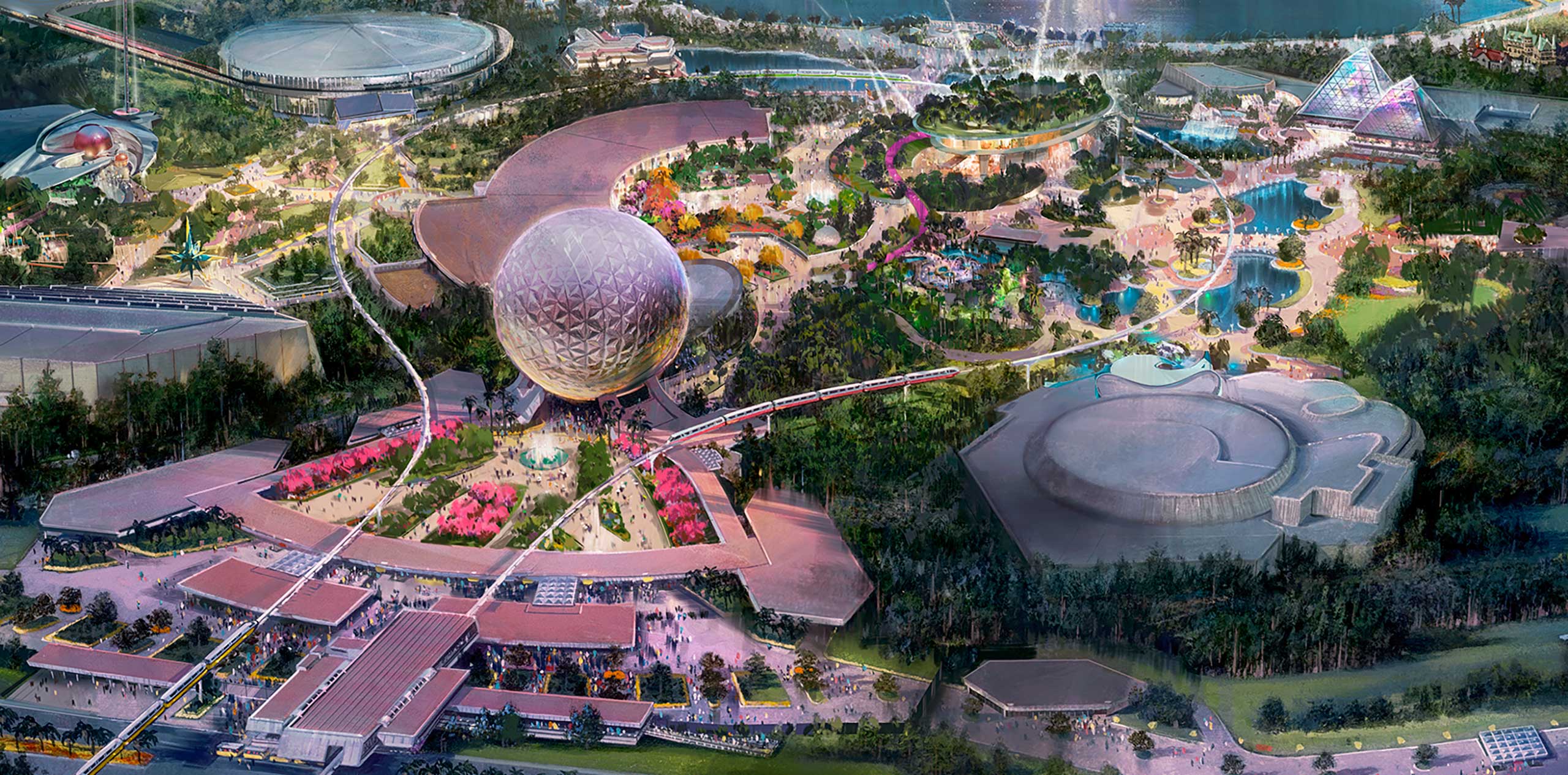 PHOTOS Epcot's new central spine design revealed in new concept art