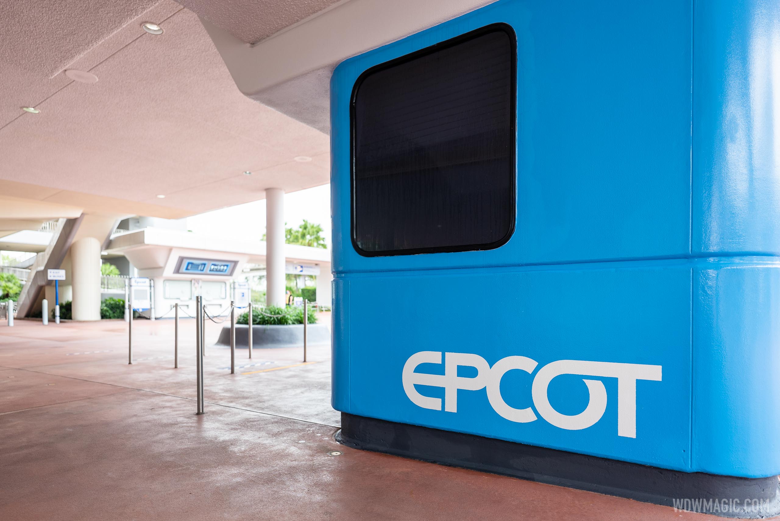 EPCOT logos added to the main entrance ticket booths
