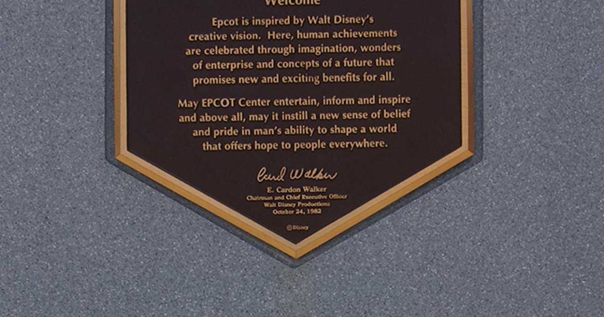 Epcot Opening Dedication plaque - Photo 2 of 2