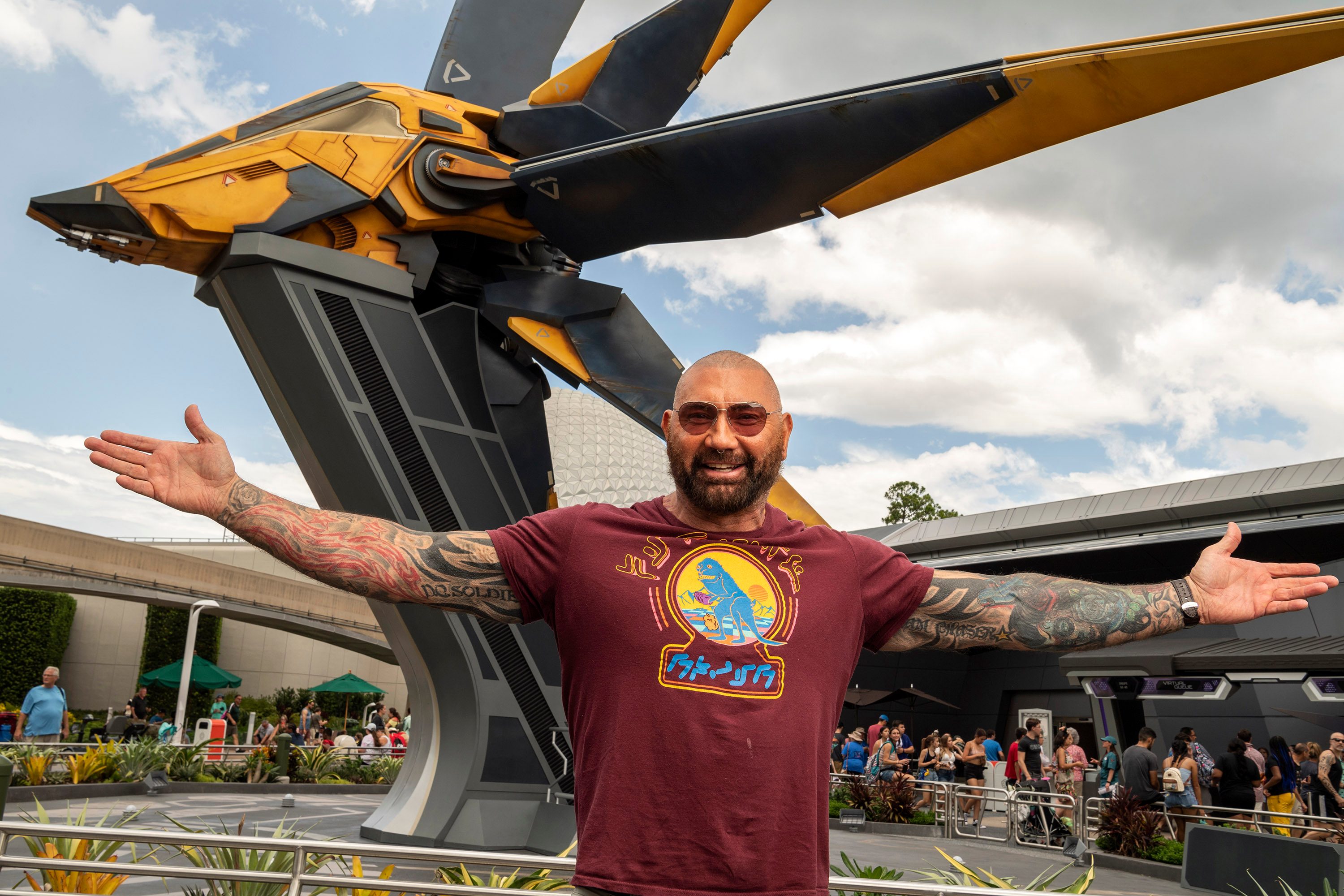 Guardians of the Galaxy star Dave Bautista enjoys a Sydney Harbour cruise