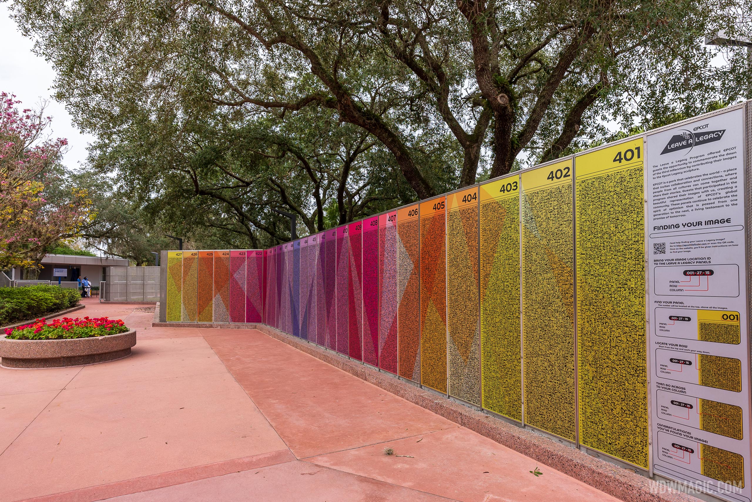EPCOT’S Leave a Legacy western side now installed for panels 401 to 452