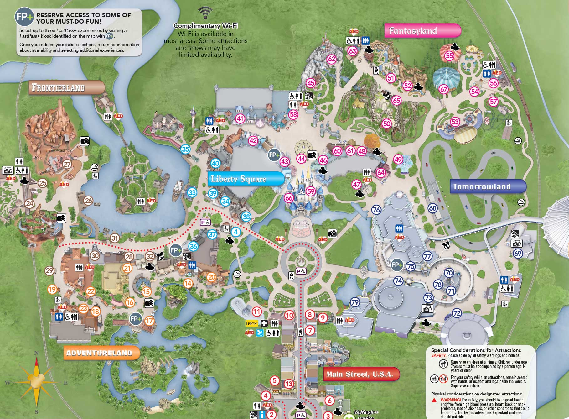 PHOTOS New Magic Kingdom Guide Map Shows Changes To The Hub Area   Main Street USA Full 23394 