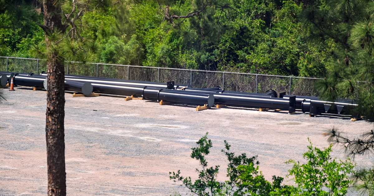 Track Support Columns Arrive at Monsters Inc Flying Door Coaster