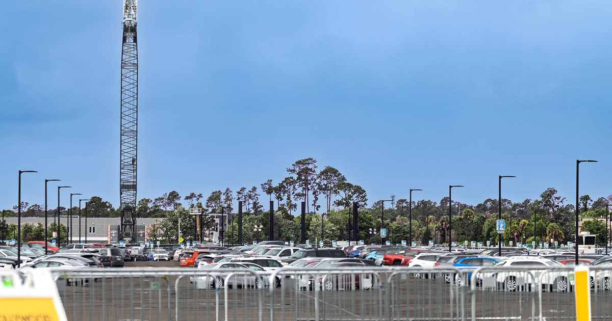 Vertical Construction Begins: Monsters Inc Coaster Track Supports Installed