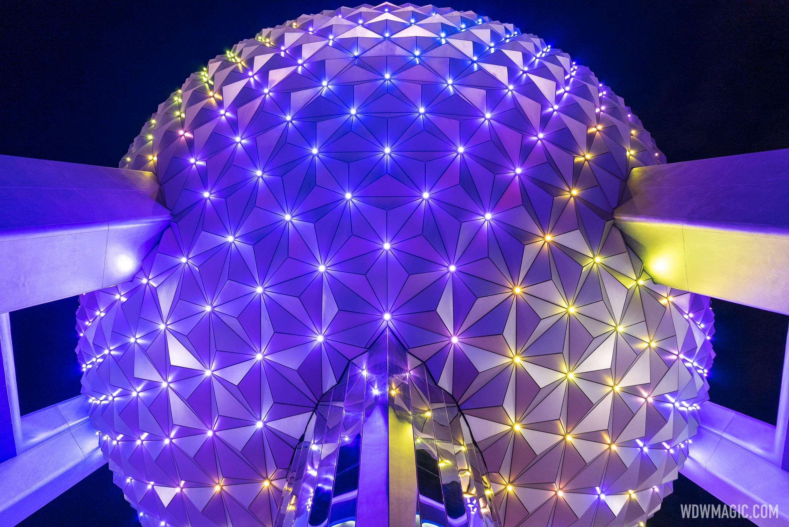 A look at Spaceship Earth's new 'Points of Light' nighttime illumination