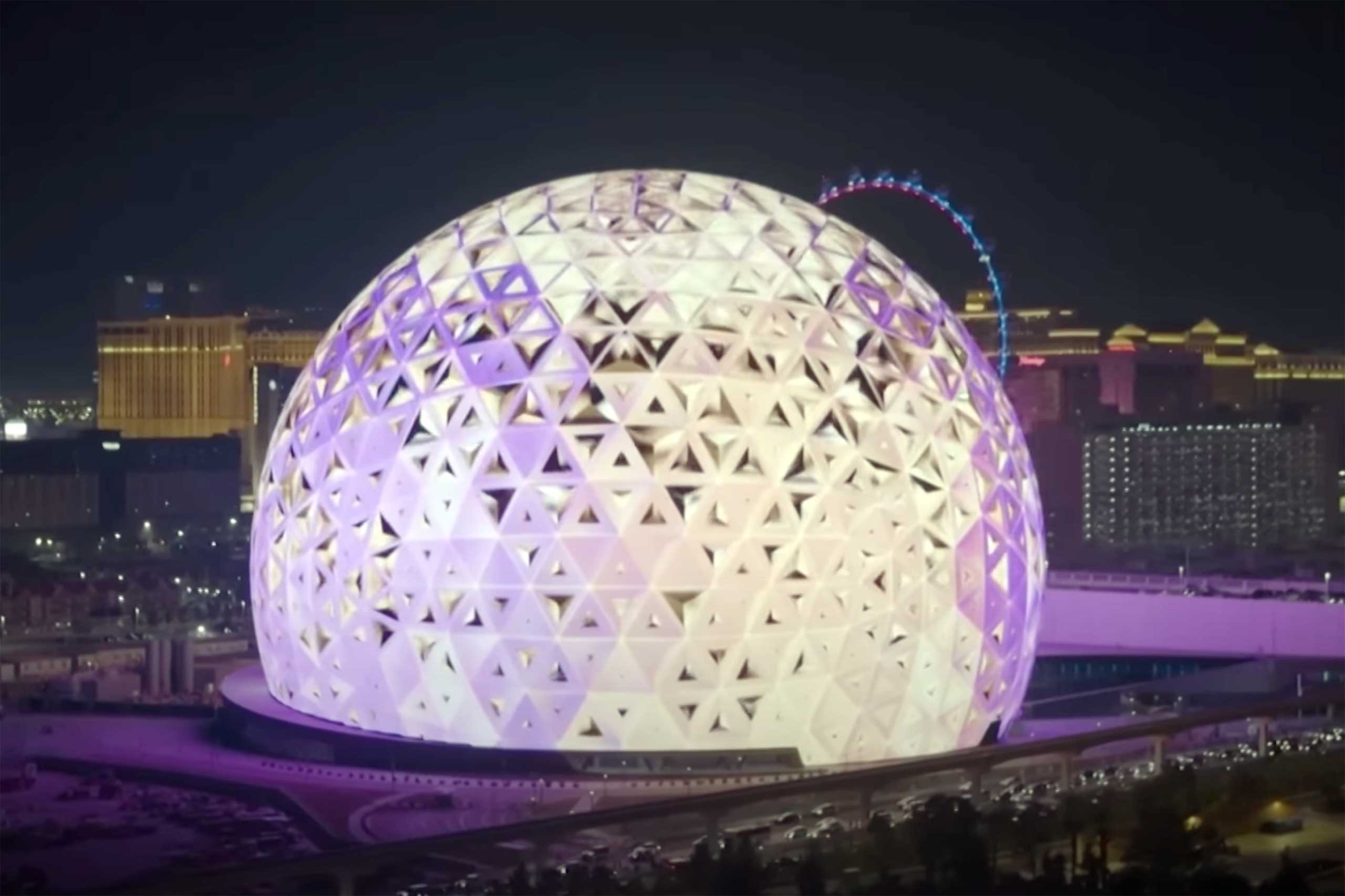 Las Vegas Sphere dazzles with Spaceship Earthesque LED display