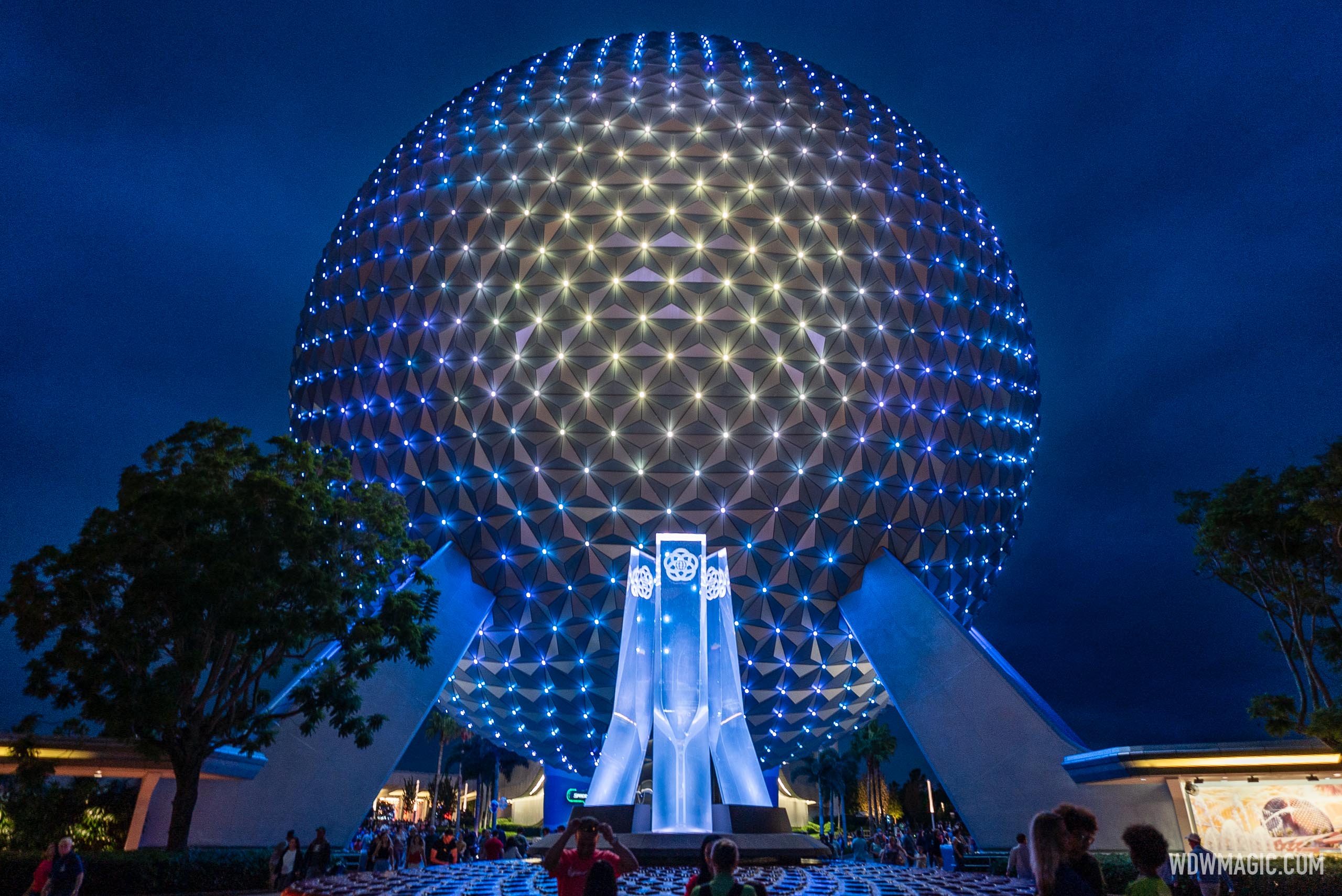 EPCOT's Spaceship Earth shines in new colors to celebrate 'Wish' movie ...