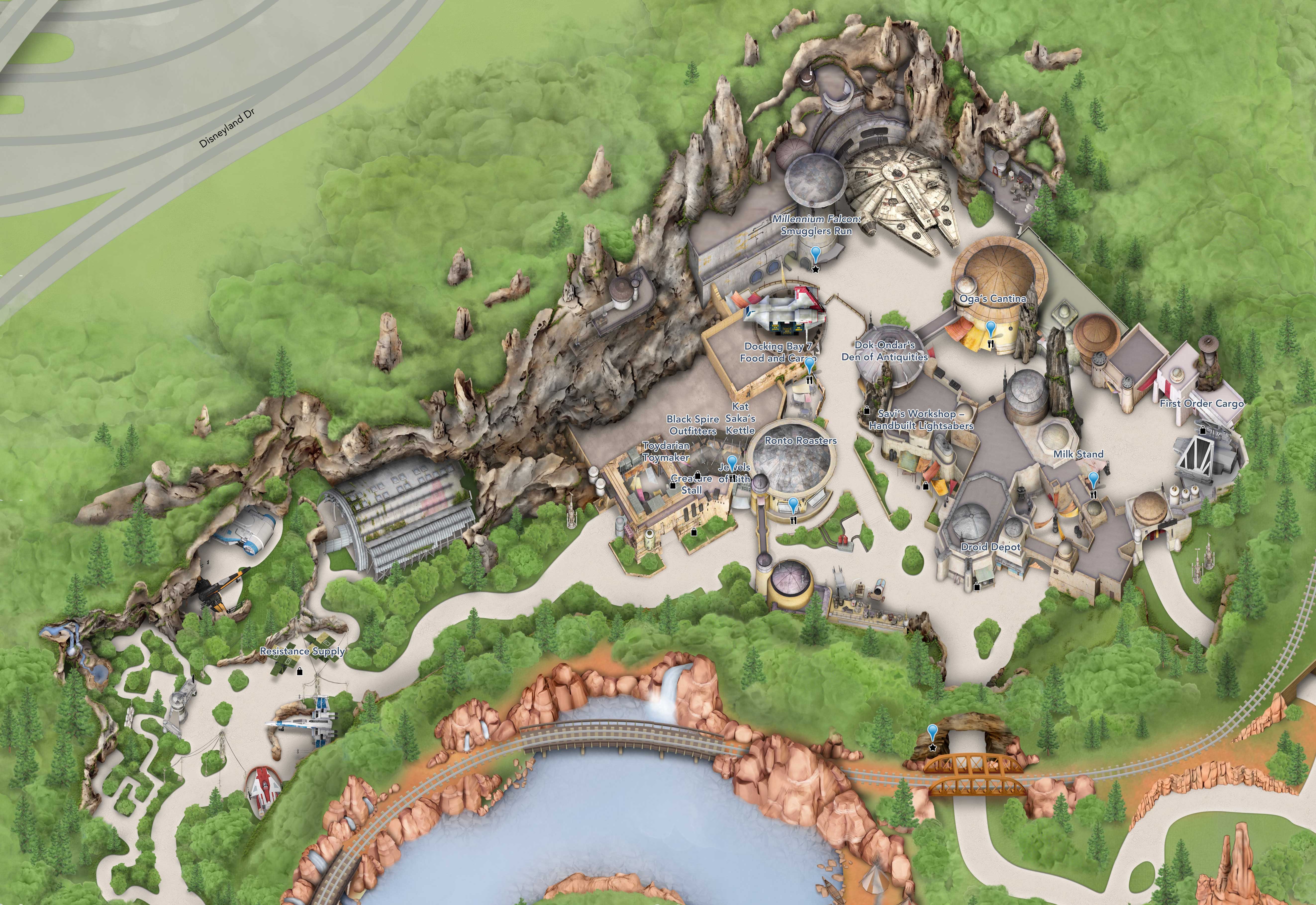 Star Wars Galaxy's Edge Disneyland Guide-map - Photo 1 of 3