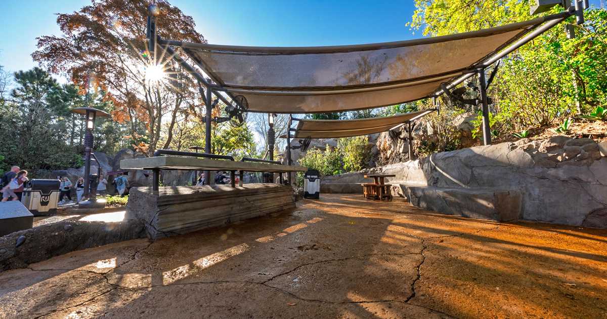 Shaded Seating Area Complete Between Galaxy's Edge and Toy Story Land