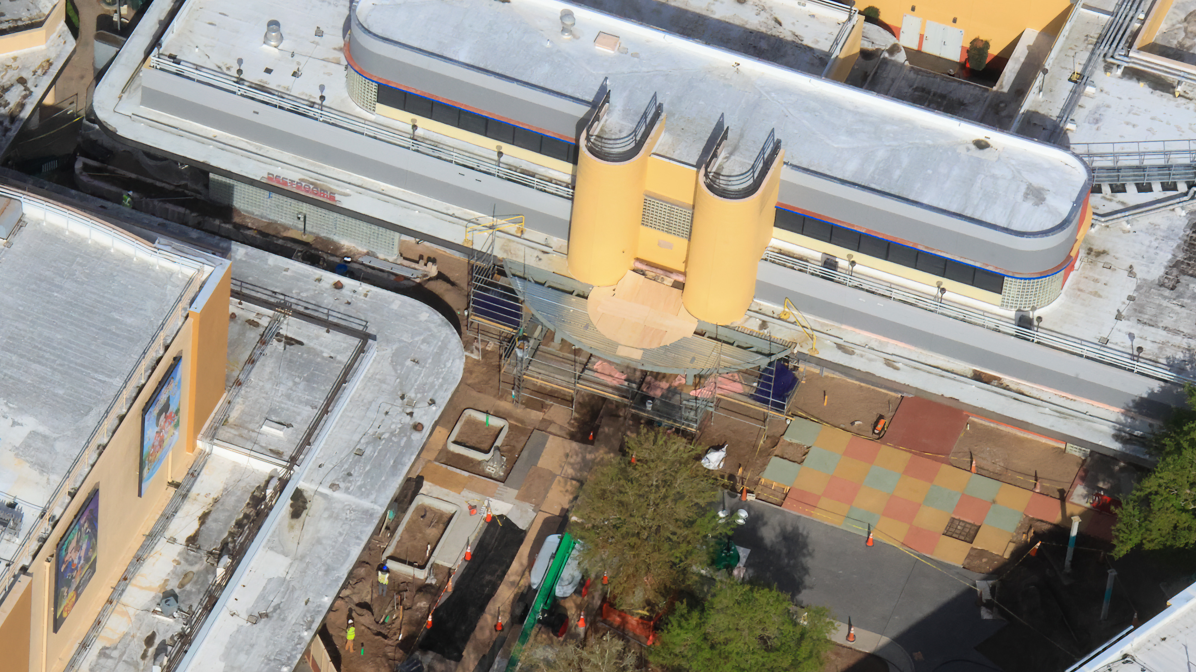 Magic of Disney Animation Building Entrance Repainted in New Studio-Lot Color Scheme at Hollywood St