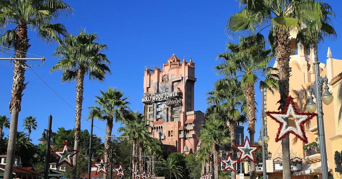 Hollywood Tower of Terror during the Holiday season