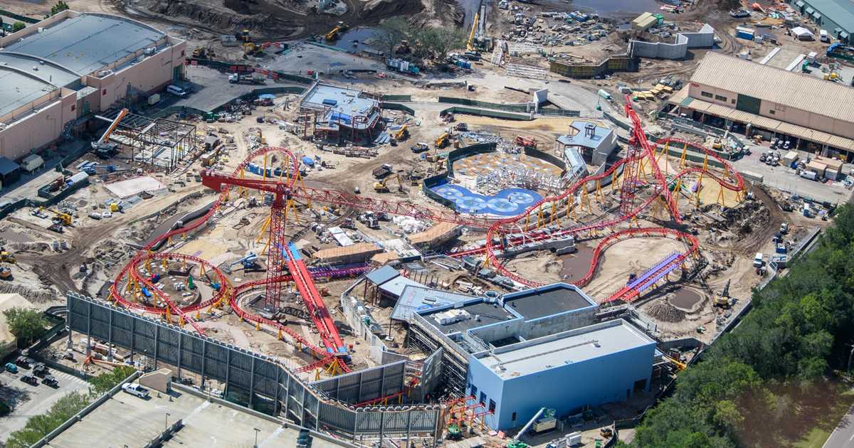 Toy Story Land construction aerial views