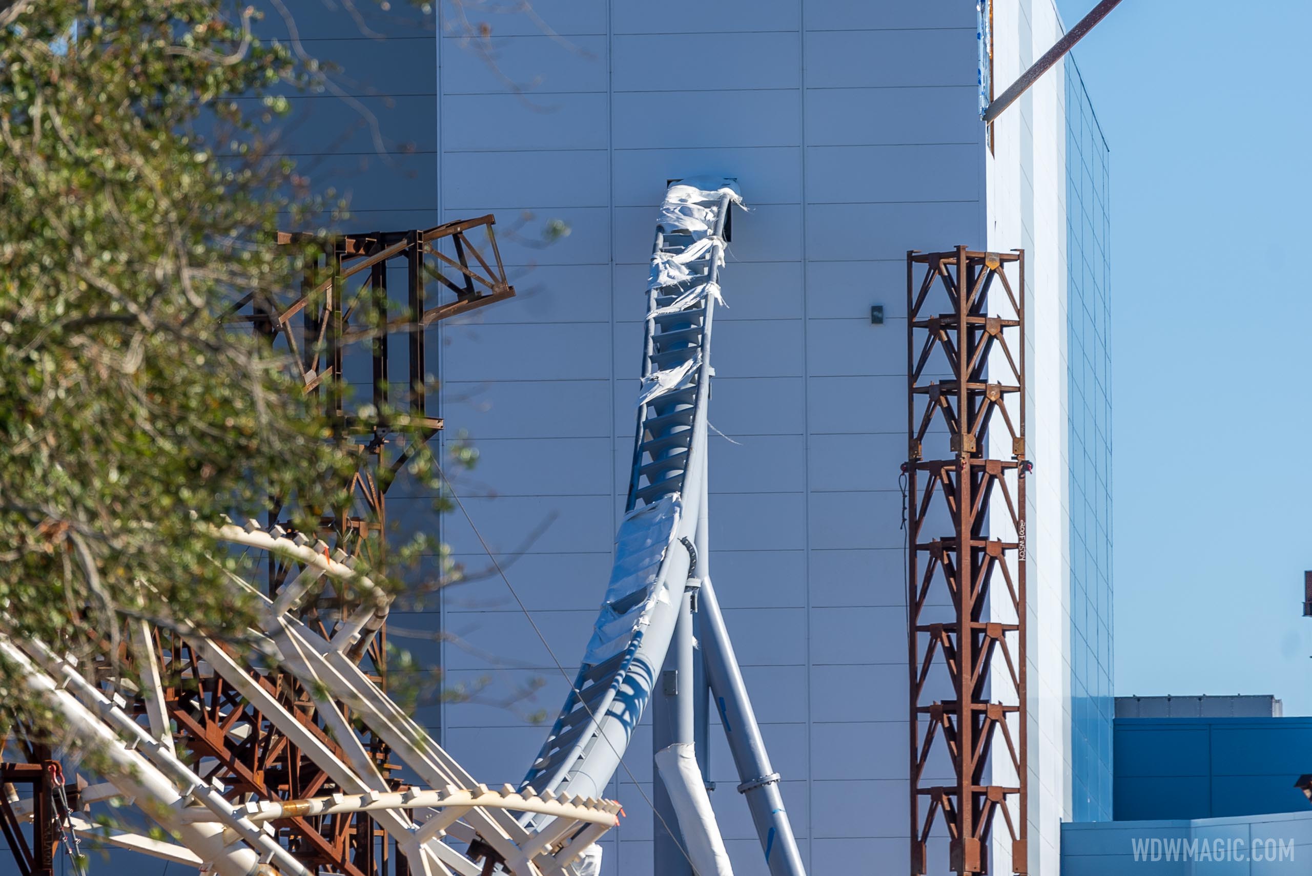 Latest look at TRON Lightcycle Run construction at the Magic Kingdom