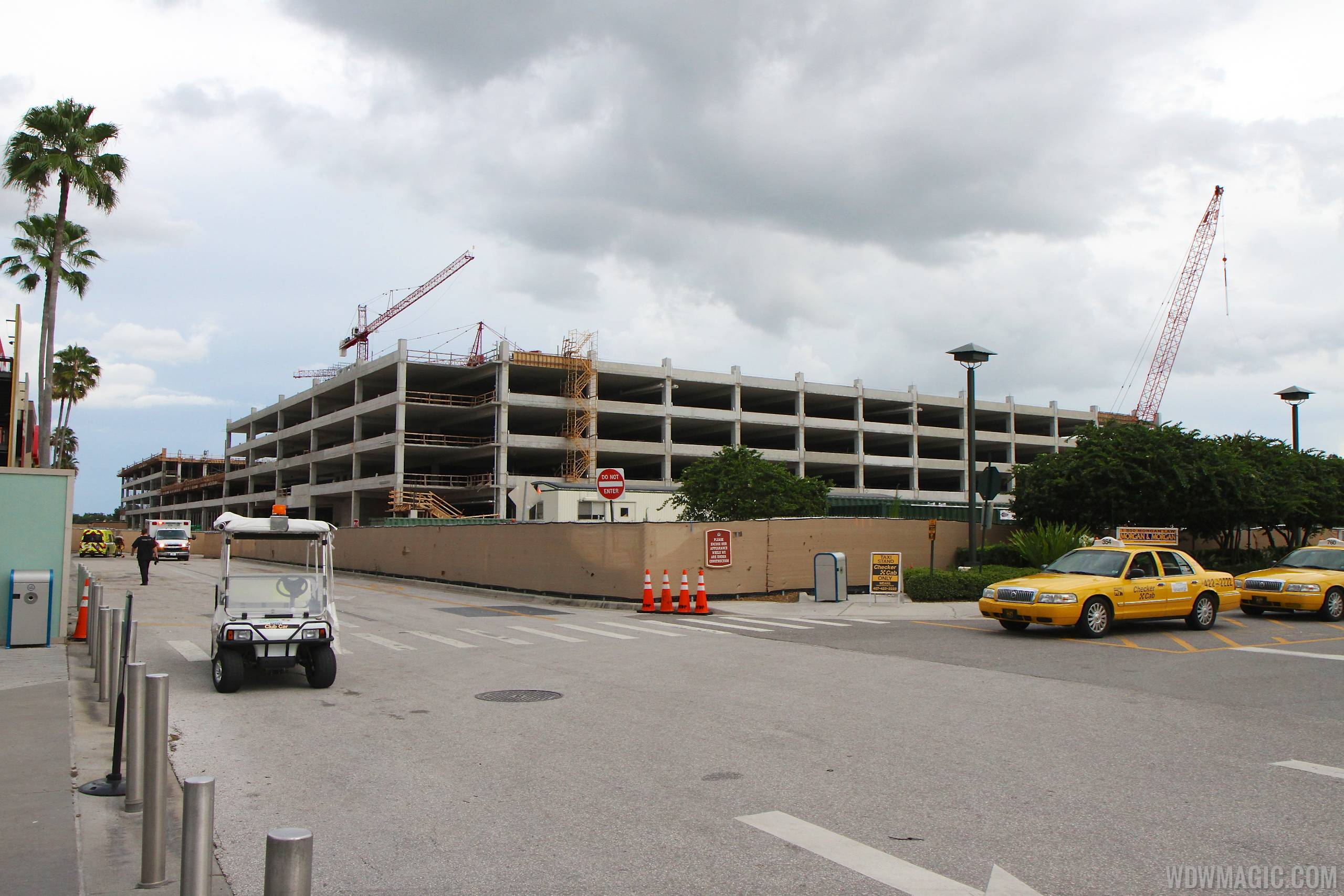 Disney Springs West Side parking garage construction