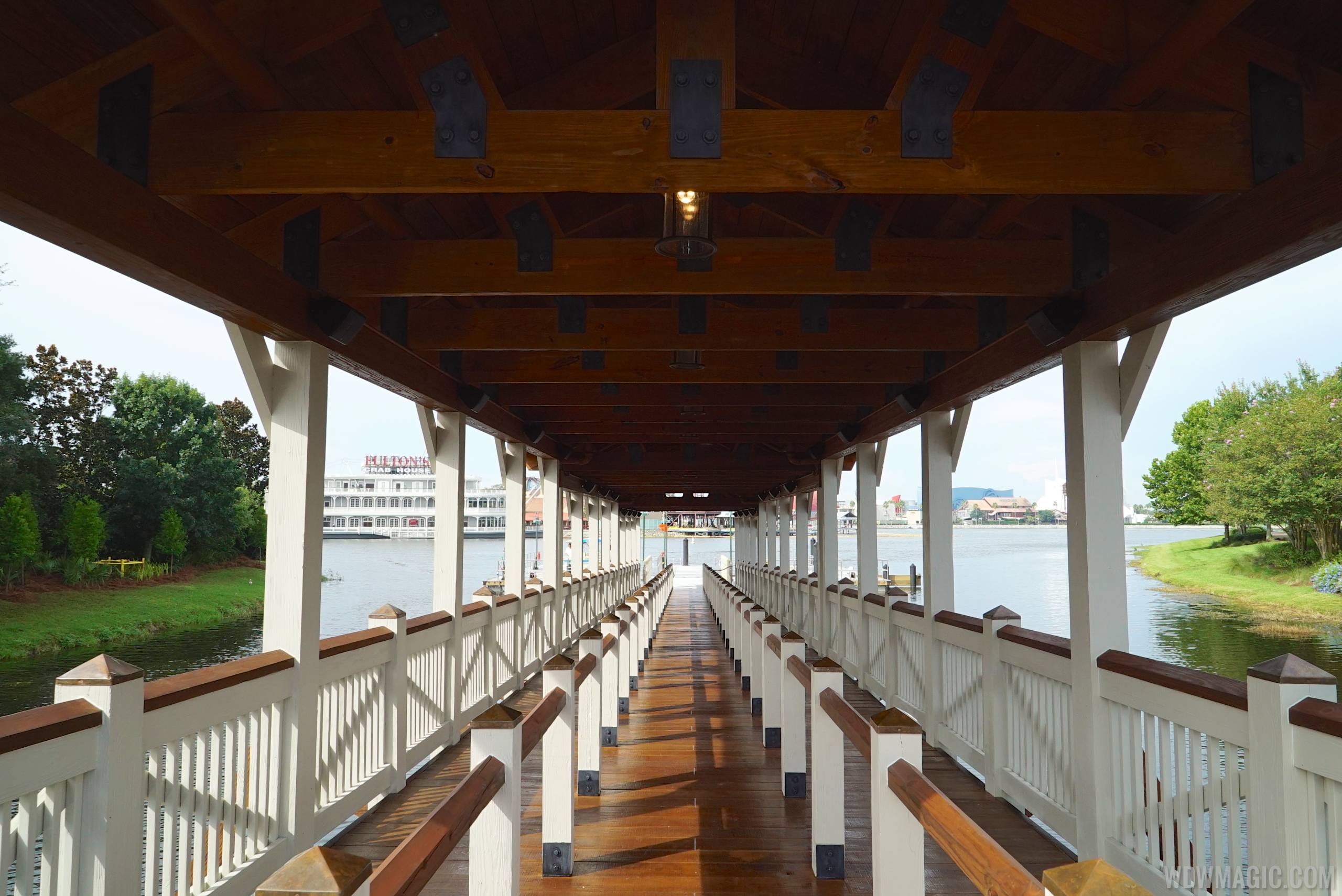 PHOTOS Disney Springs Marketplace boat dock and walkway to Saratoga