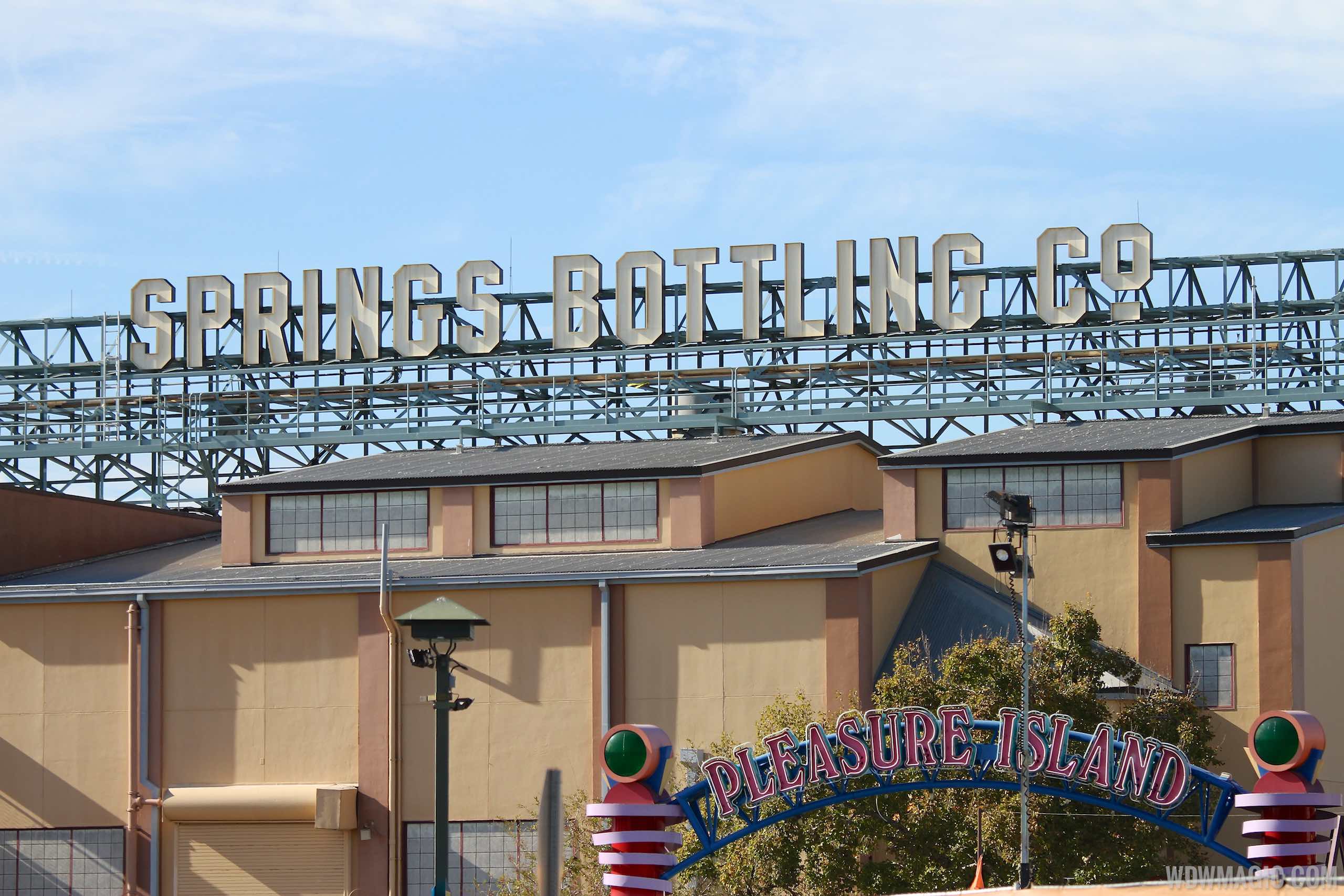 PHOTOS Springs Bottling Co signage now up at Disney Springs