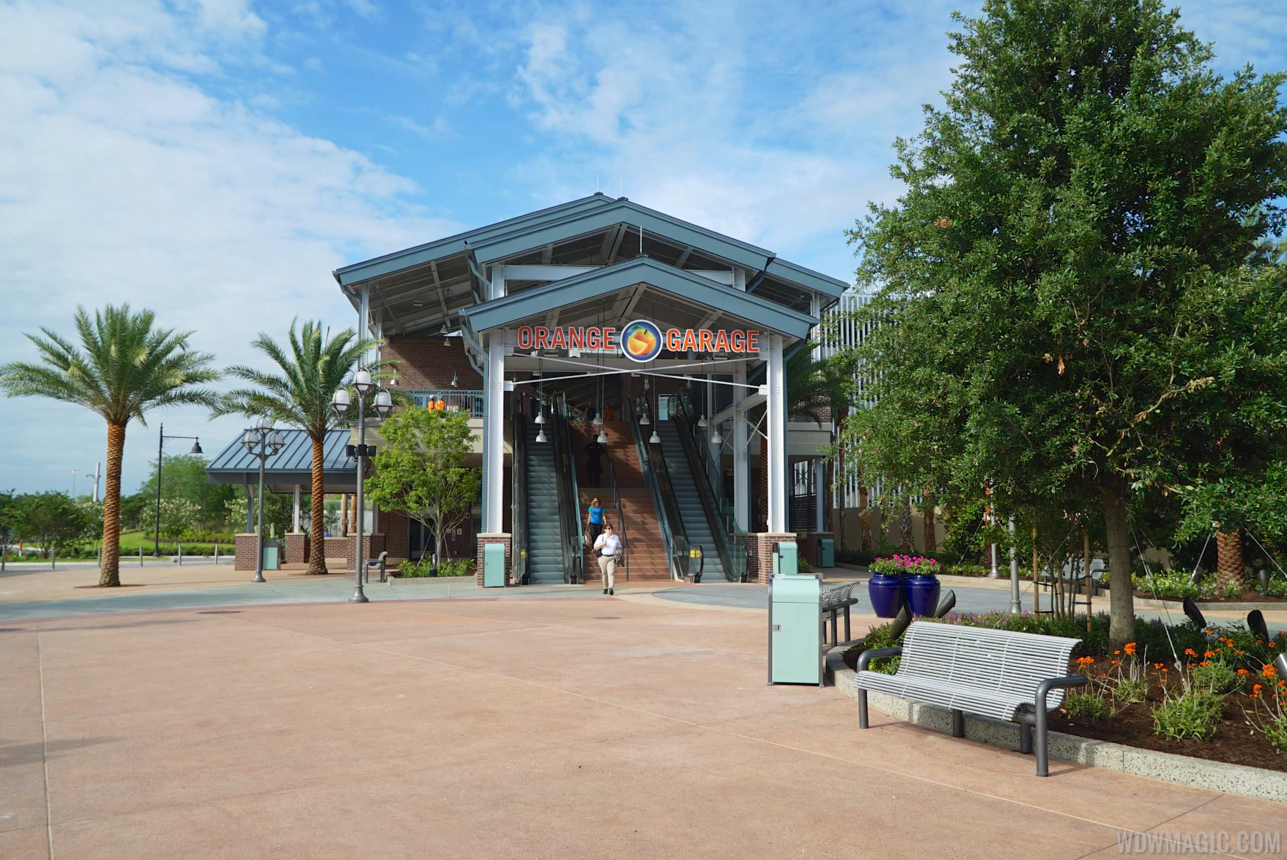 Disney Springs West Side Orange Parking Garage connector opening