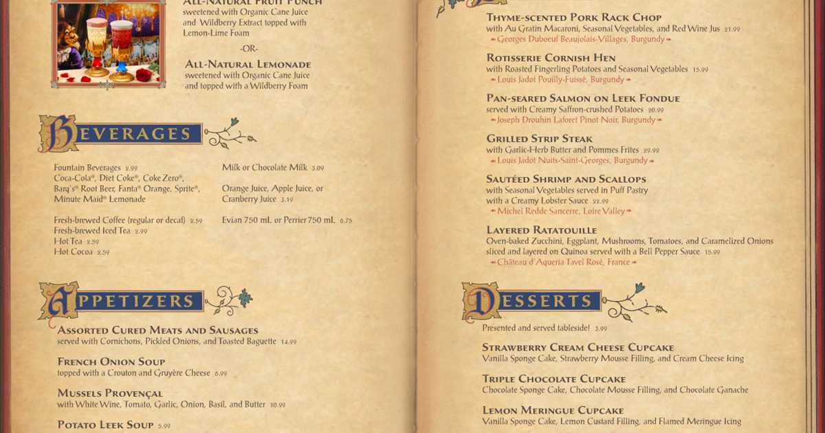 Be Our Guest Restaurant Menu Art Photo 2 Of 3