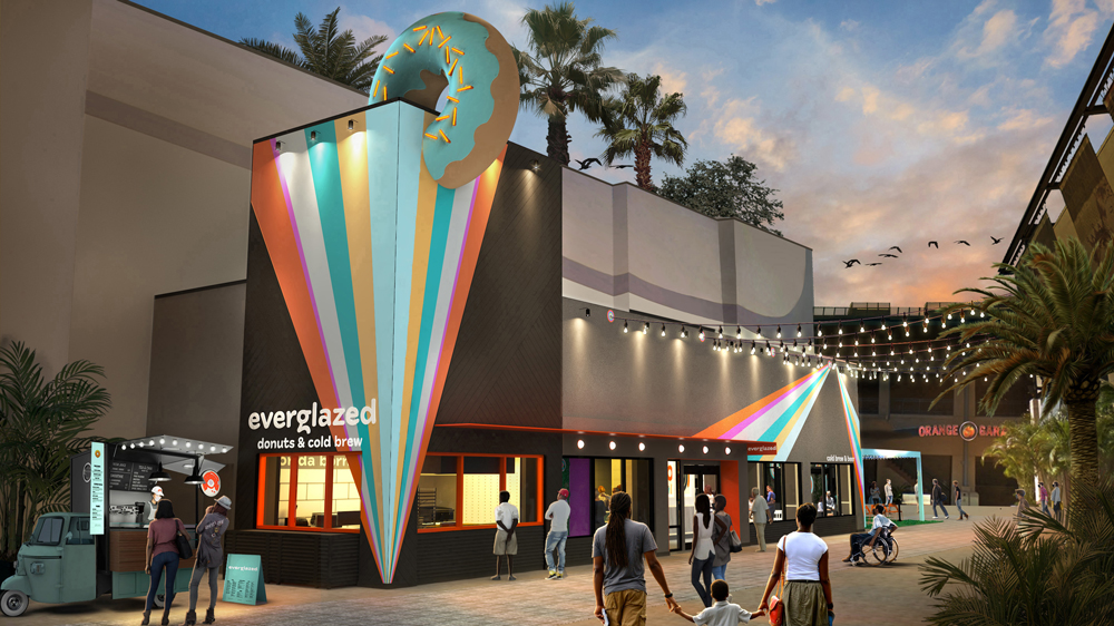 Concept art of the new ‘Everglazed Donuts and Cold Brew’ coming soon to Disney Springs