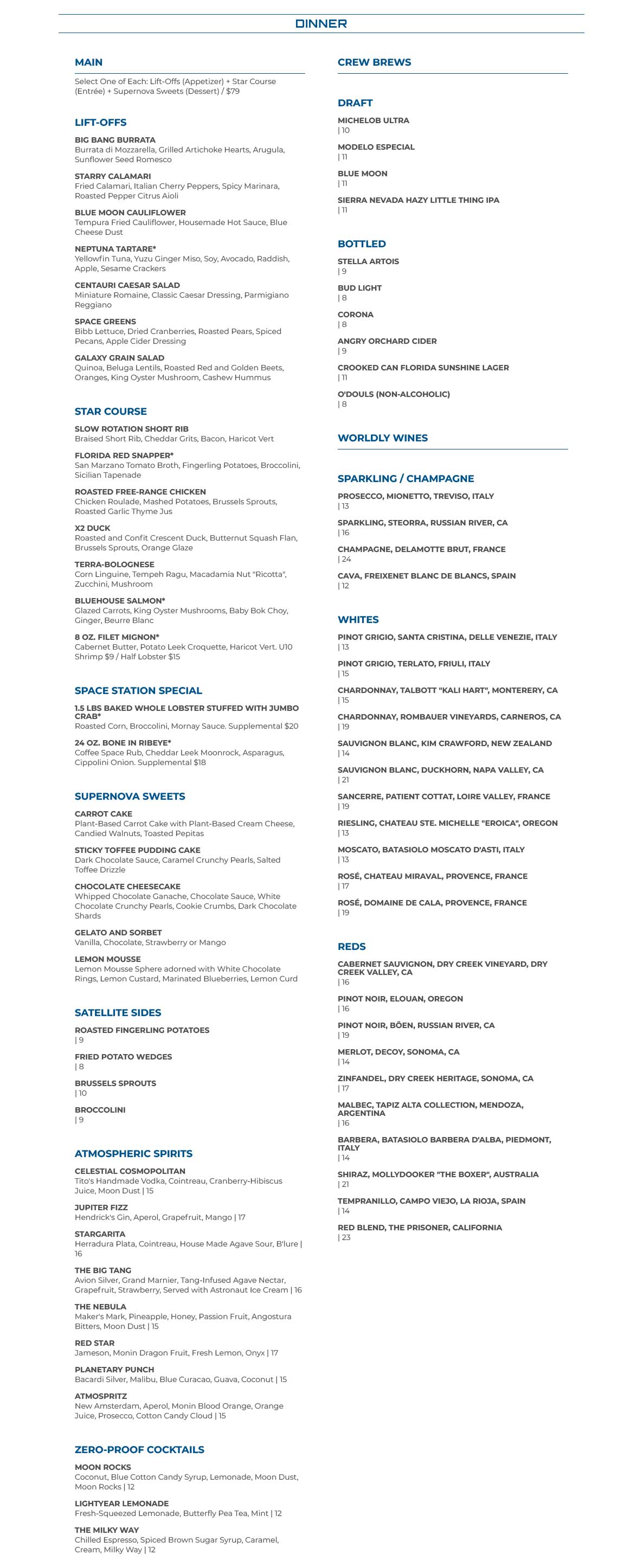 Space 220 menus - Photo 2 of 6
