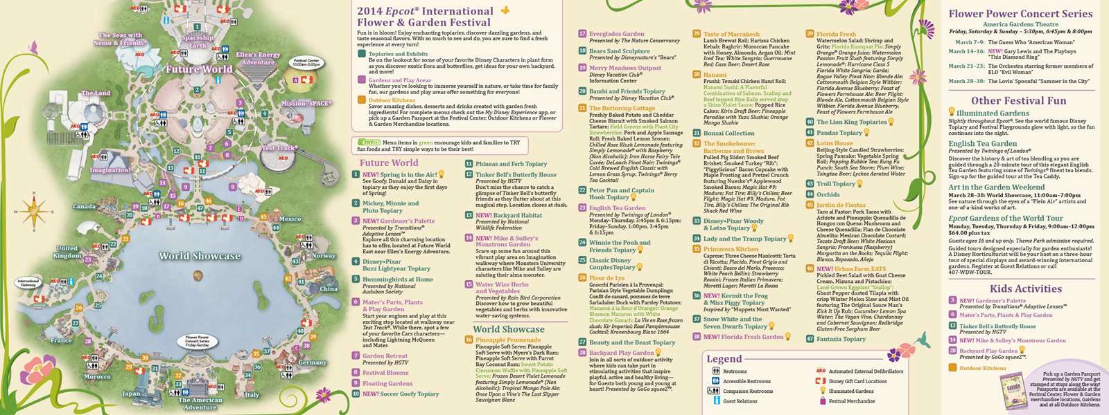 2014 epcot flower and garden festival guide map - photo 1 of 2