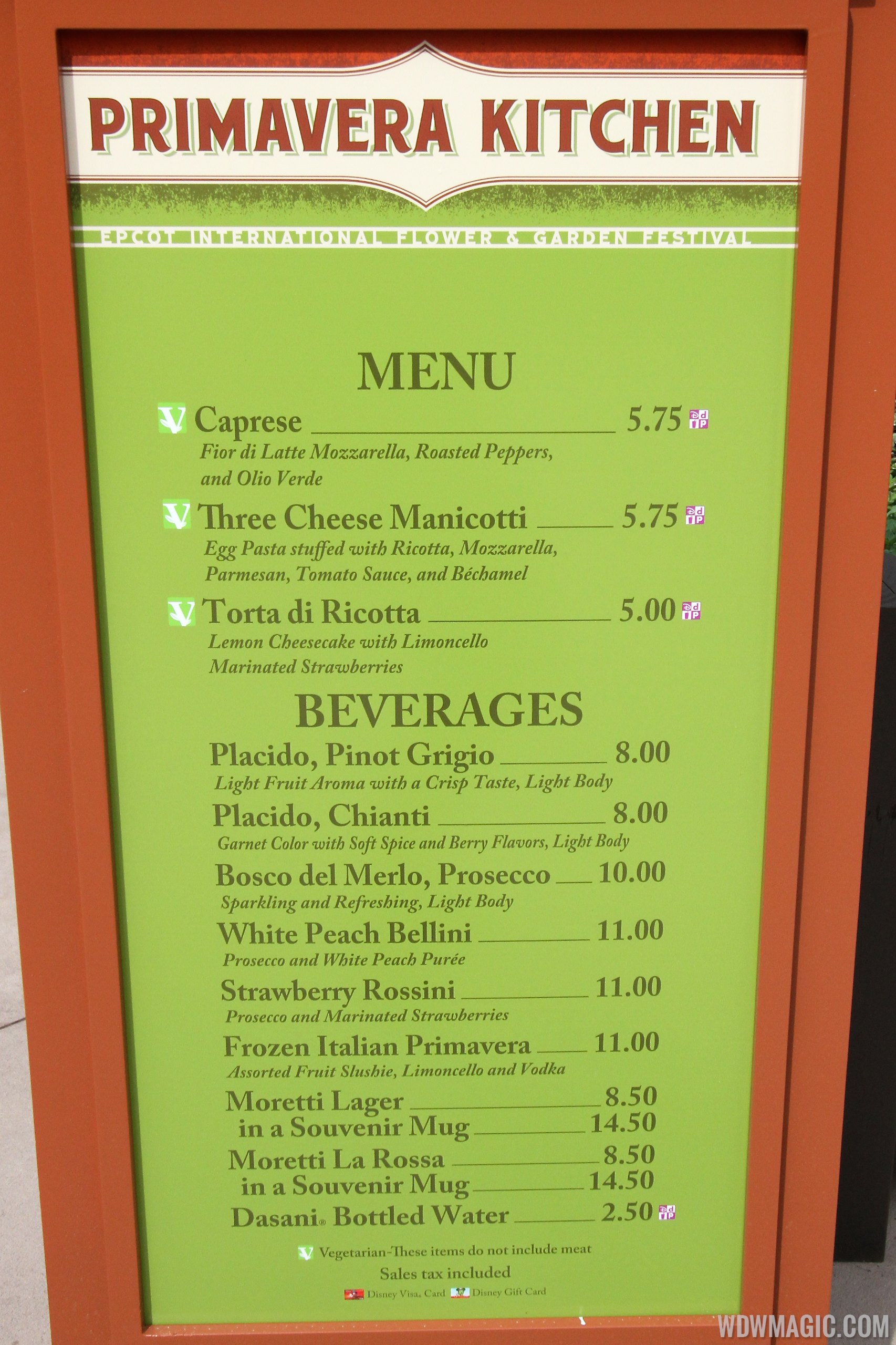 2014 Epcot Flower and Garden Festival Outdoor Kitchen kiosks and menus