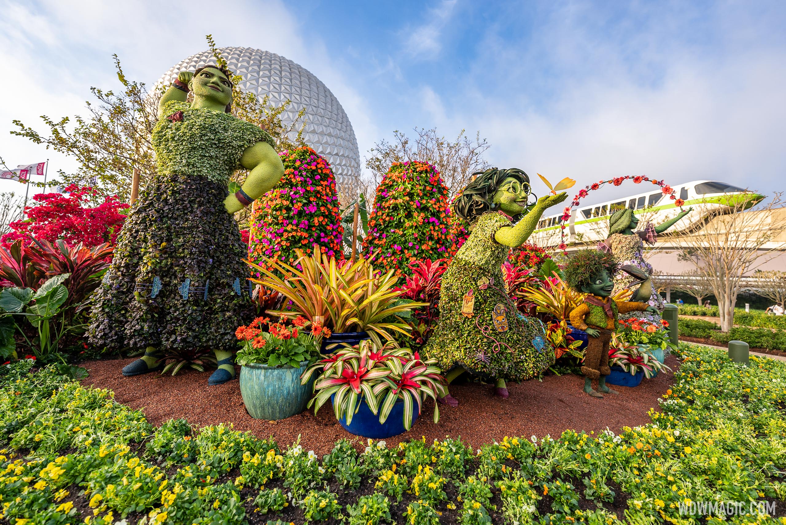 First look at the Encantoinspired main entrance topiary display at the