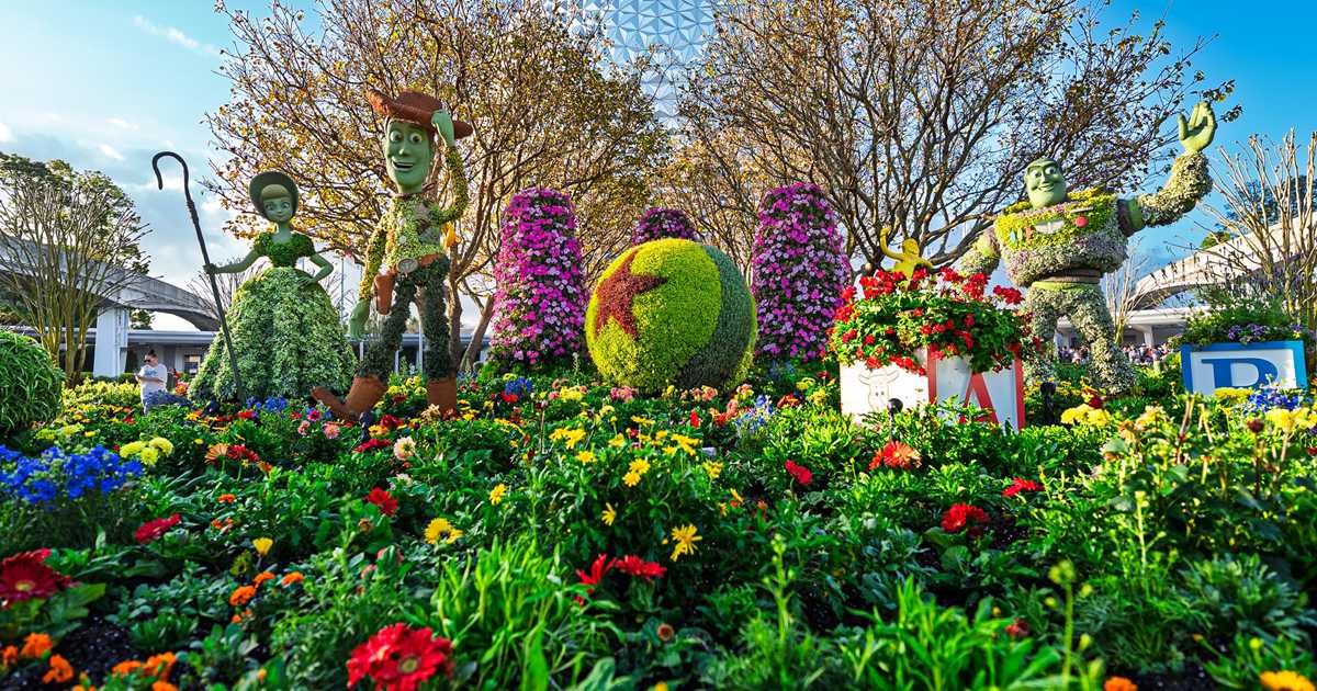 EPCOT Flower and Garden Festival 2026 Main Entrance Topiary Display