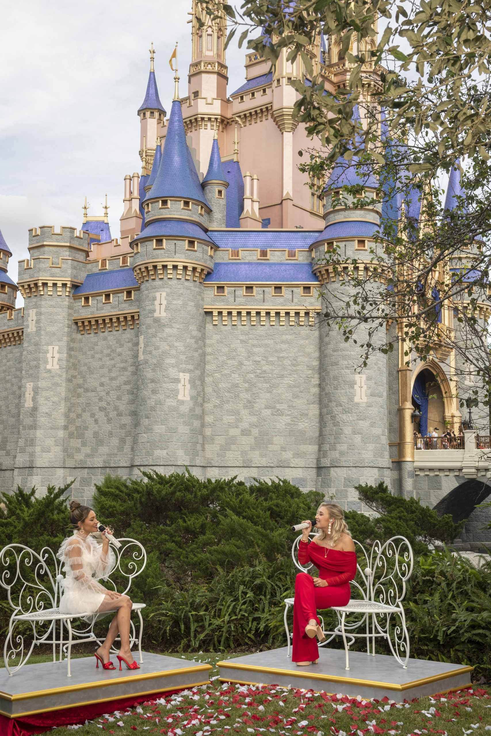 Country duo Maddie &amp; Tae perform in front of Cinderella Castle at Magic Kingdom
