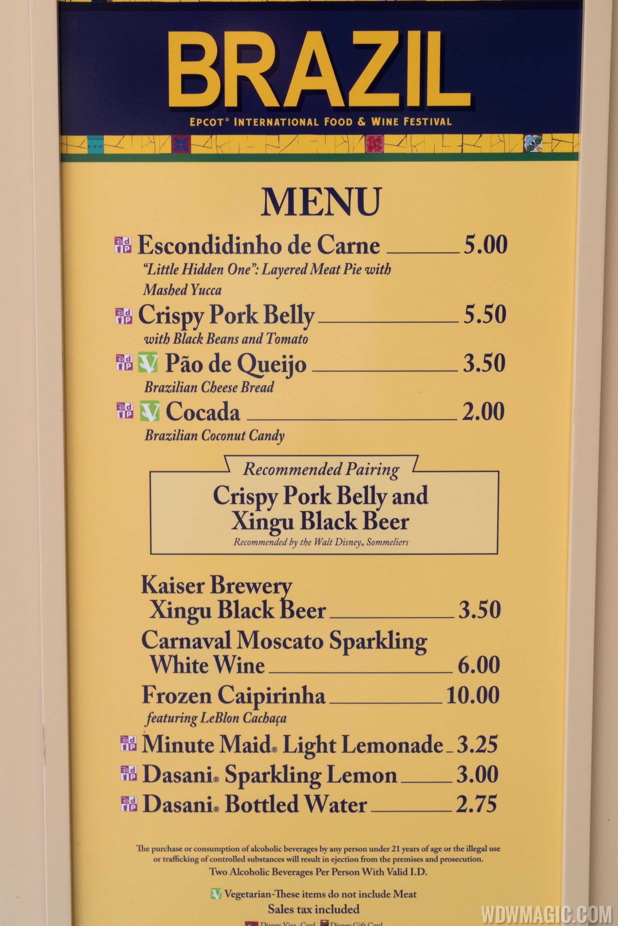 2015 Epcot Food and Wine Festival Marketplace kiosk menus and pricing