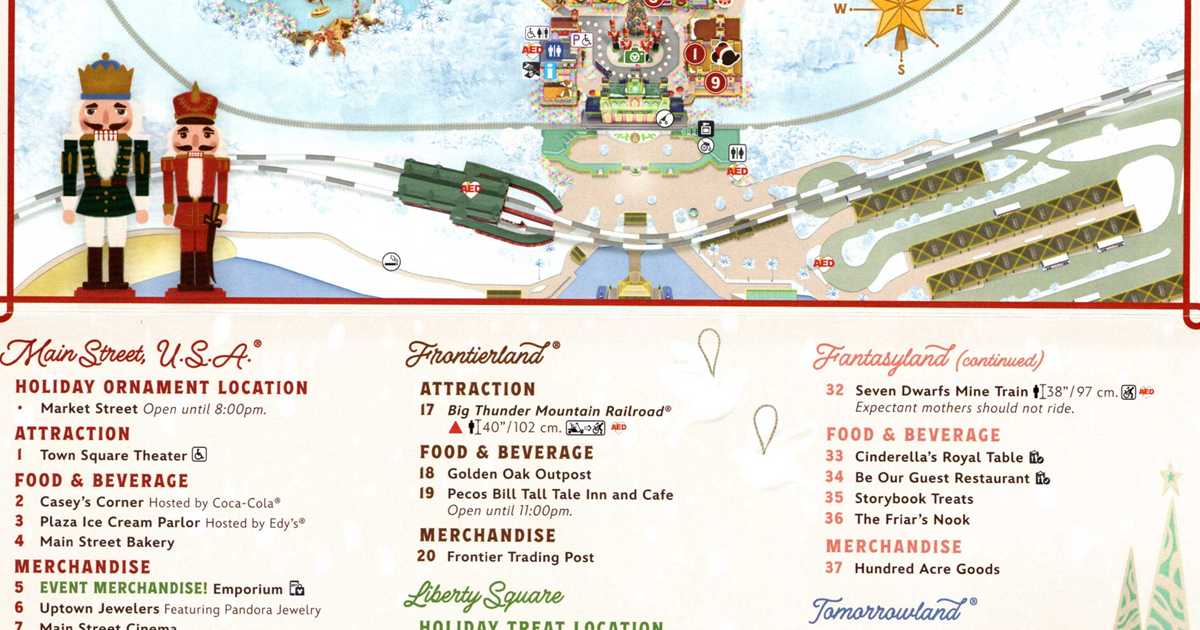 Theme Part Guide Map Mickey's Very Merry Christmas Party Guide Map 2023
