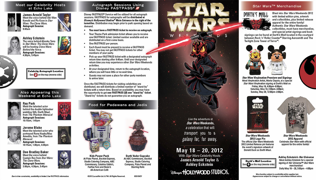 Star Wars Weekends opening weekend schedule