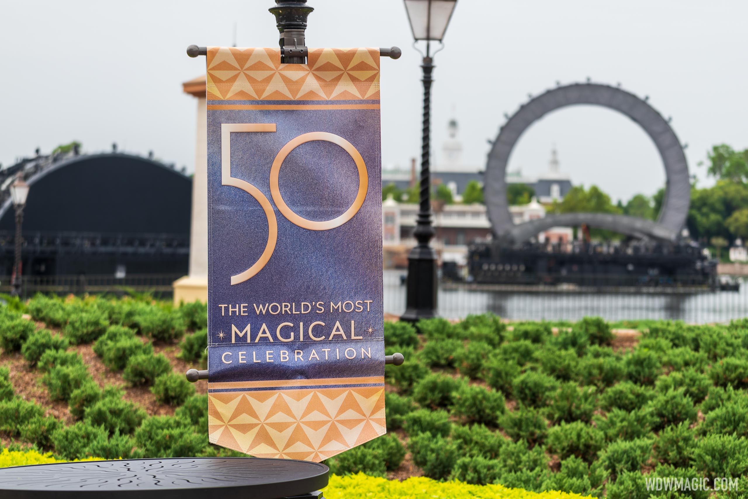 The World�s Most Magical Celebration banners at EPCOT