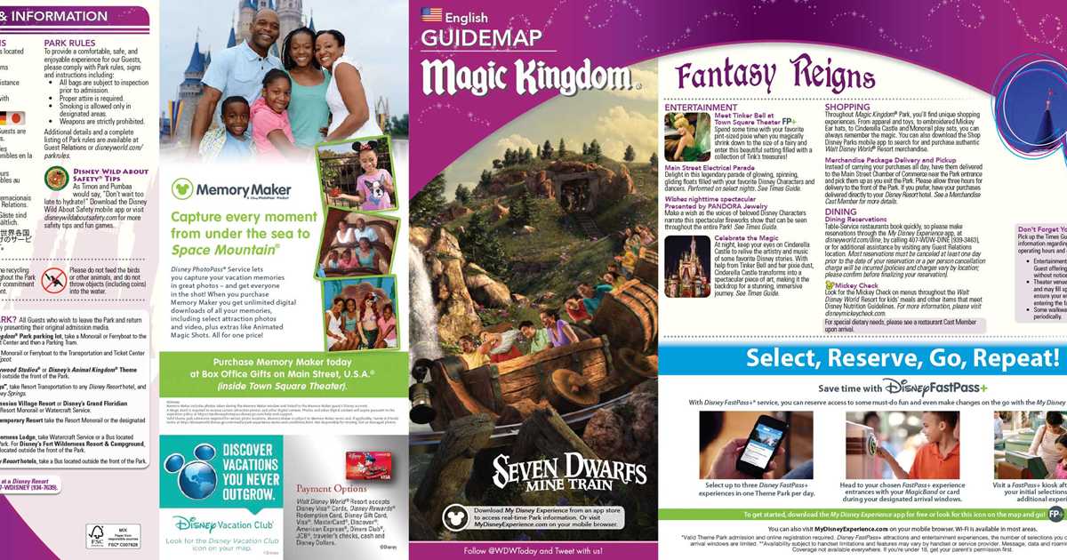 June 2016 Walt Disney World Park Maps Magic Kingdom Map Cover 2022