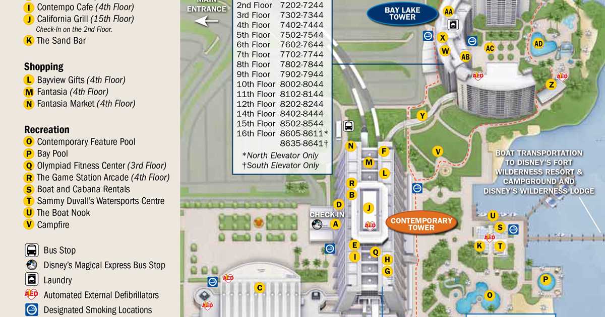 Disney World Contemporary Resort Map April 2017 Walt Disney World Resort Hotel Maps   Photo 21 of 33