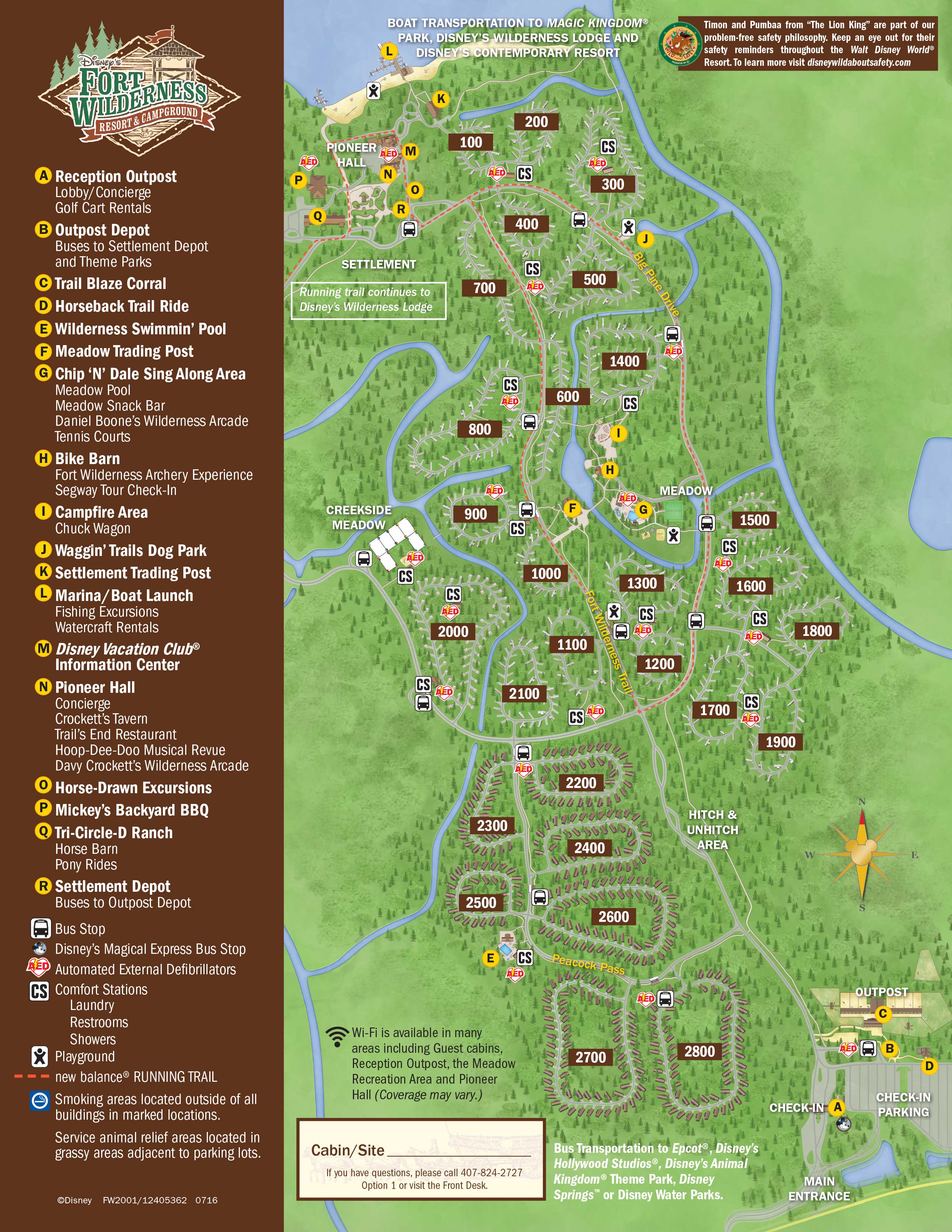 Wilderness Resort Map Color 2018