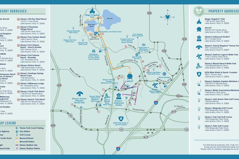 Walt Disney World Park And Resort Maps Photos