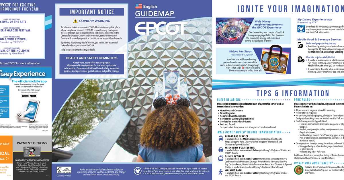 Epcot Guide EPCOT Guide map July 2021