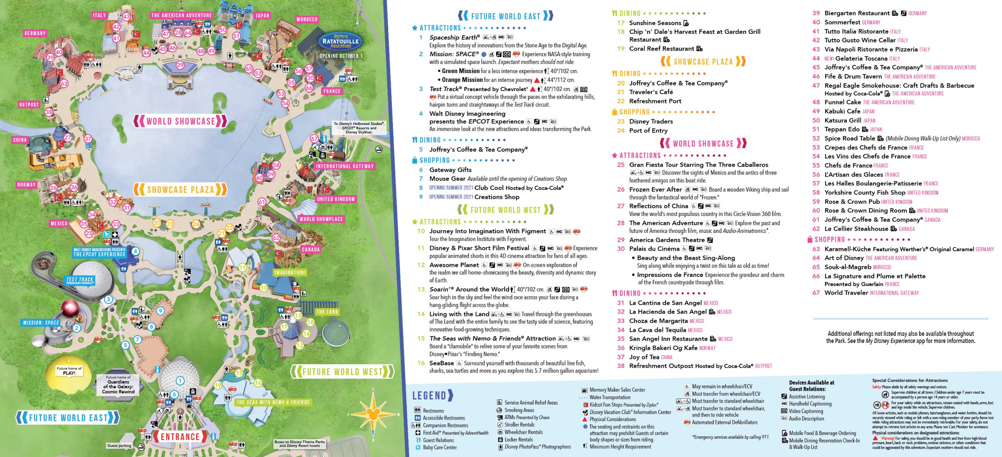 New EPCOT Guide map includes Creations Shop and Club Cool