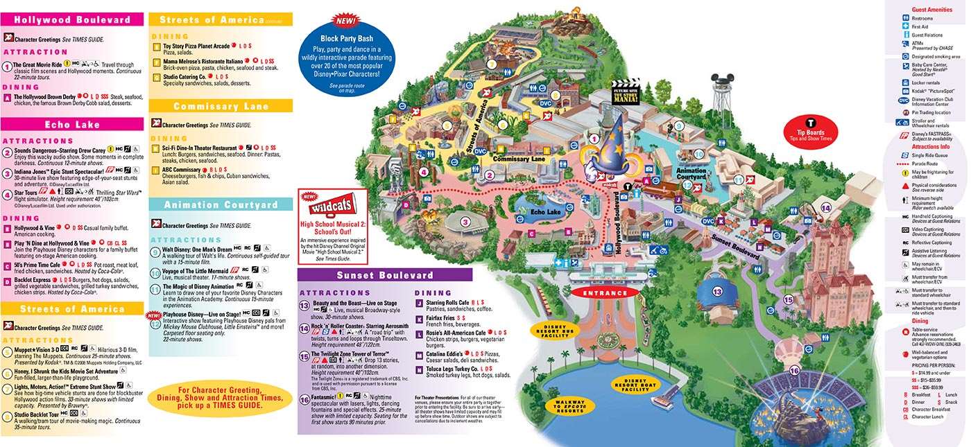 disney hollywood studios map Park Maps 2008 Photo 3 Of 4