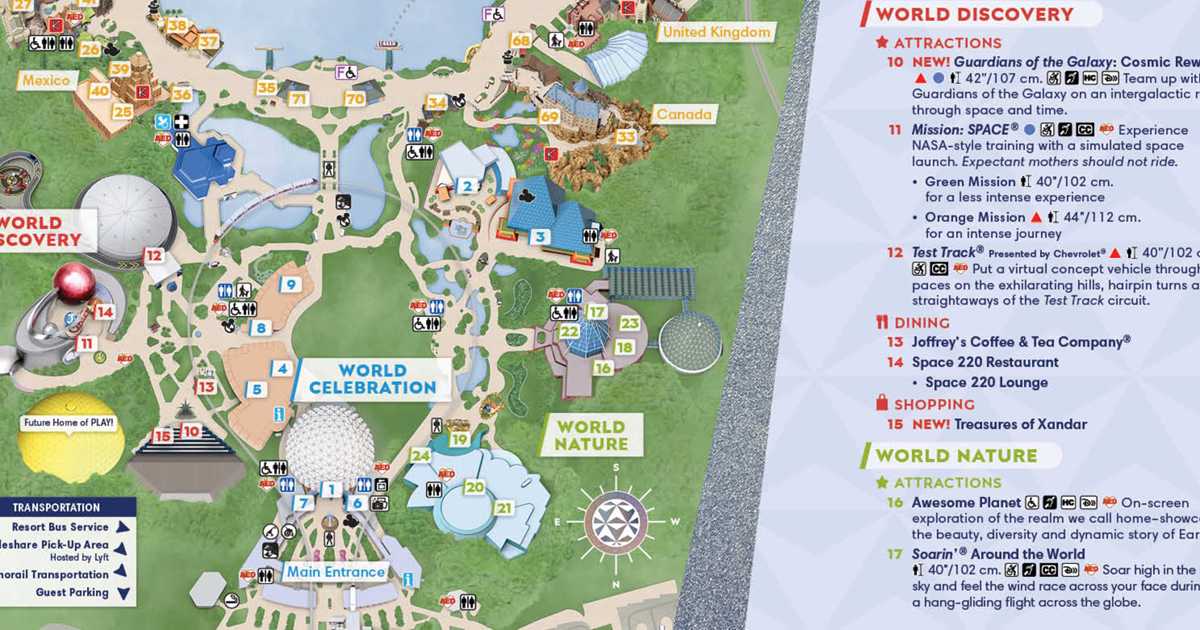 Epcot Map Outline EPCOT guide map - May 2022 - Photo 3 of 3