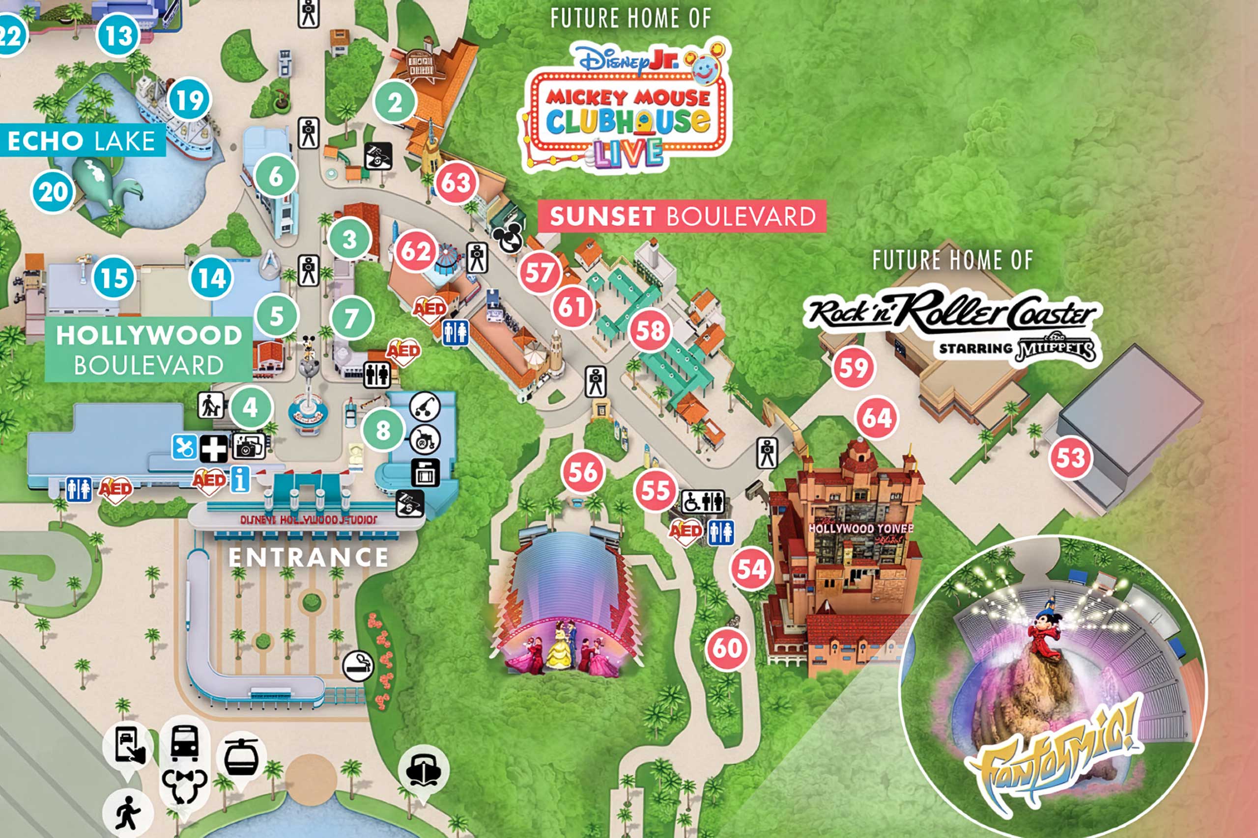 Disney's Hollywood Studios Updates Paper Map with Muppets Coaster and New Mickey Mouse Clubhouse Sho