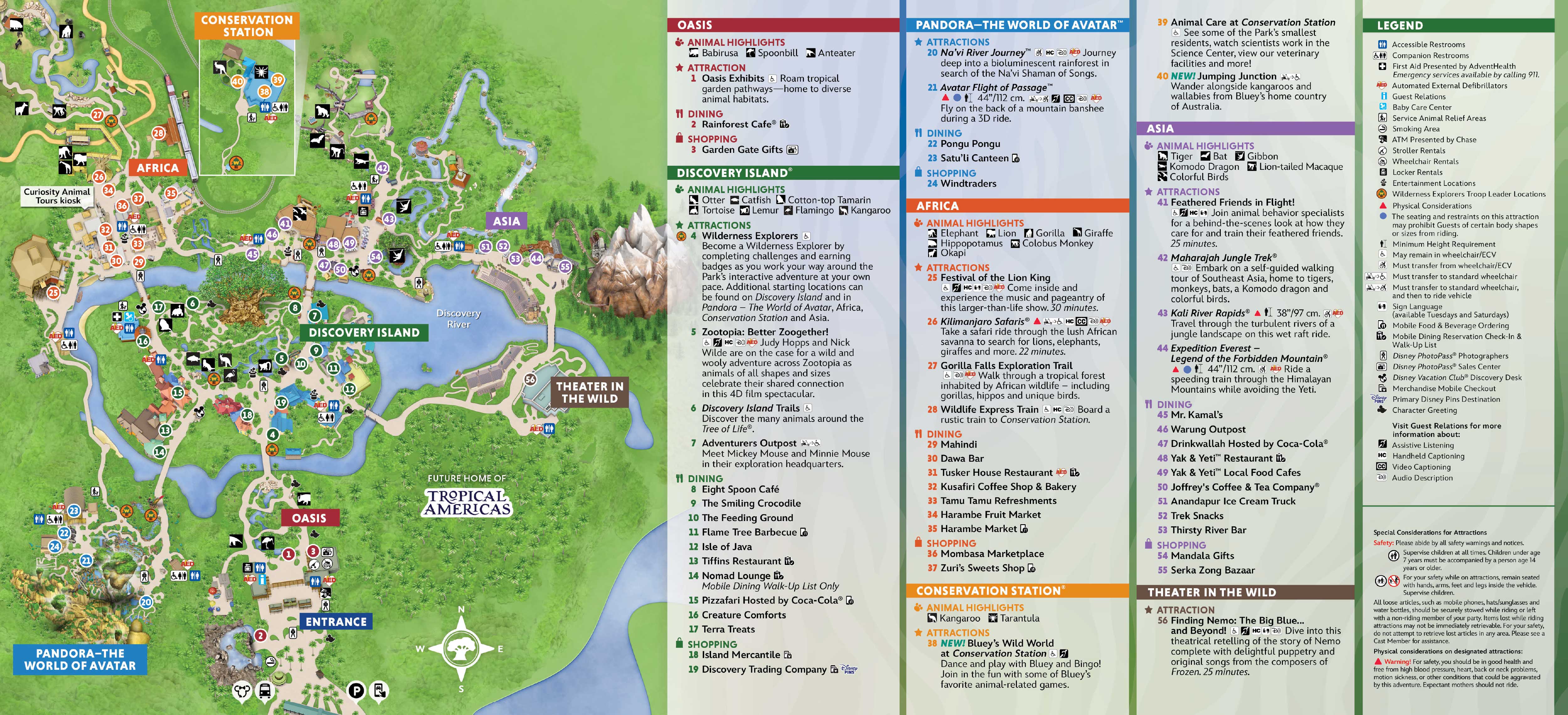 New Disney's Animal Kingdom Guide Map Features Bluey's Wild World at ...