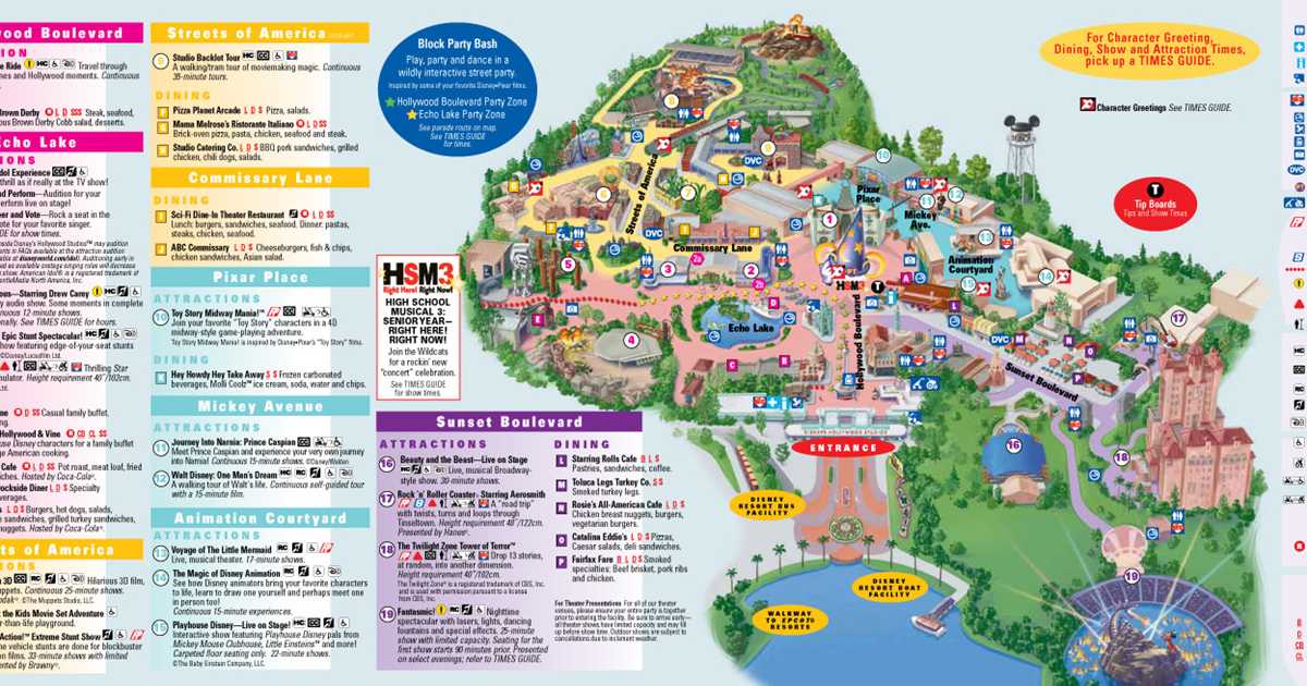 30th Anniversary Of Disney's Hollywood Studios Fold Out Map