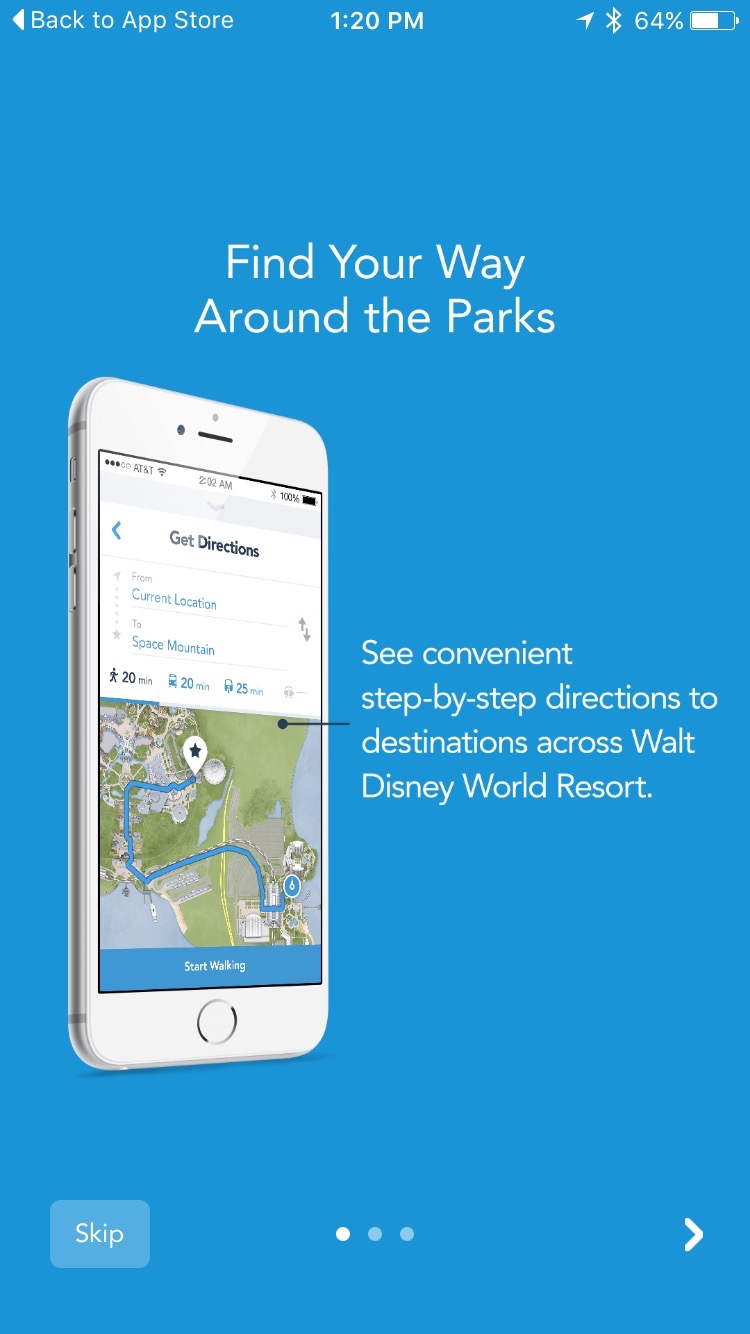 My Disney Experience - Get Directions feature