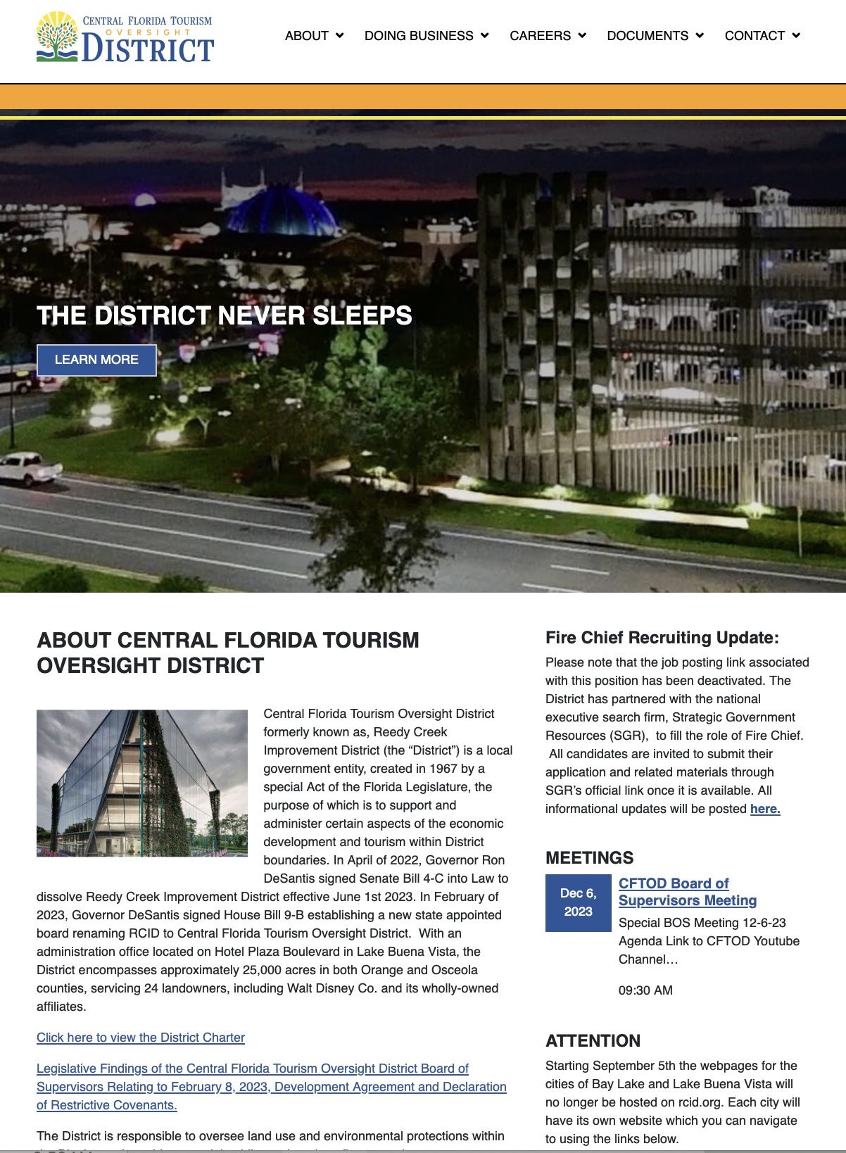 CFTOD website screenshot